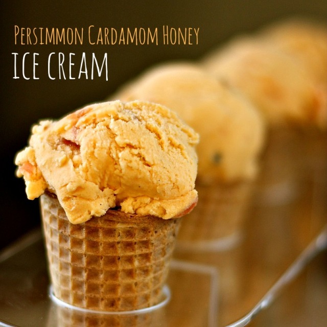 Persimmon  Cardamom Honey Ice Cream